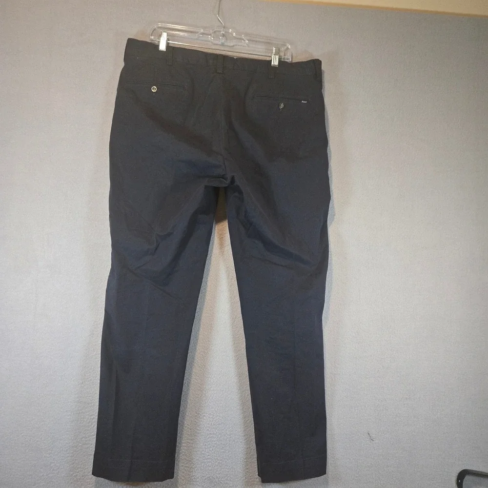 Polo Ralph‎ Lauren Pants Mens 38x30 Navy Blue Stretch Chino Flat Front Cotton